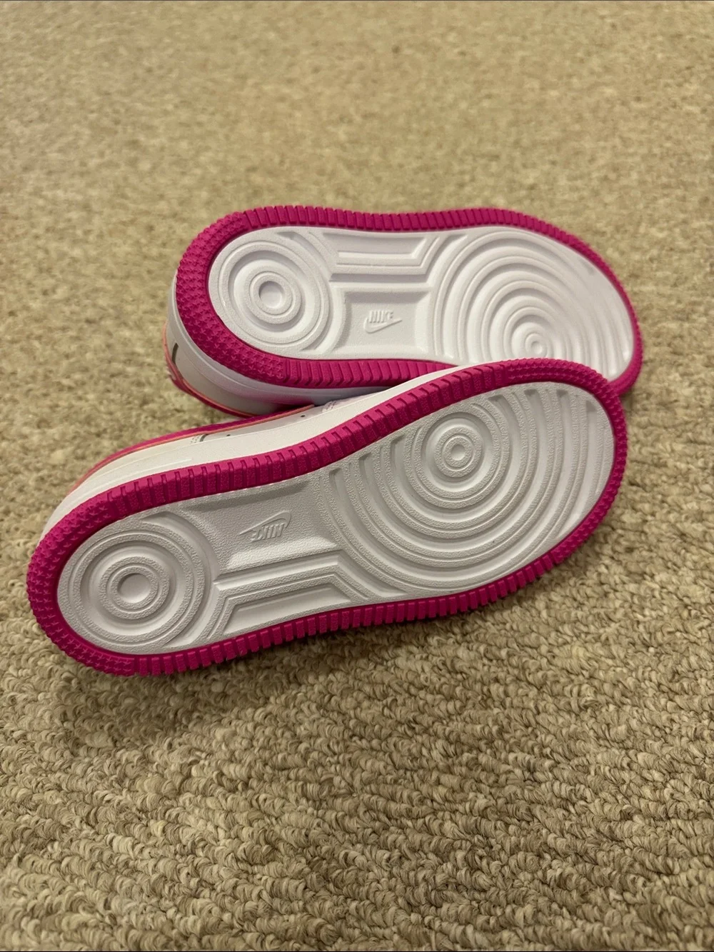 Nike Kids White and Hot Pink Sneakers